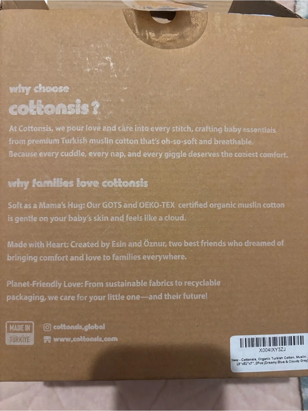 Cottonsis Muslin Crib Sheets - Dreamy Blue and Cloudy Gray Organic Cotton NWT